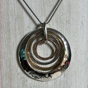 SCROLL & VINE adjustable silver & gold tone necklace